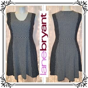 LANE BRYANT ⭐️ Cute B&W Sleeveless Skater Dress
